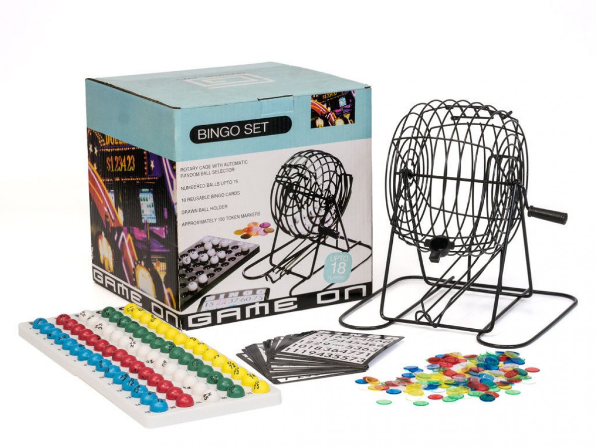 Juego de Jaula de Bingo de Fiesta de Metal Grande de 12" alto